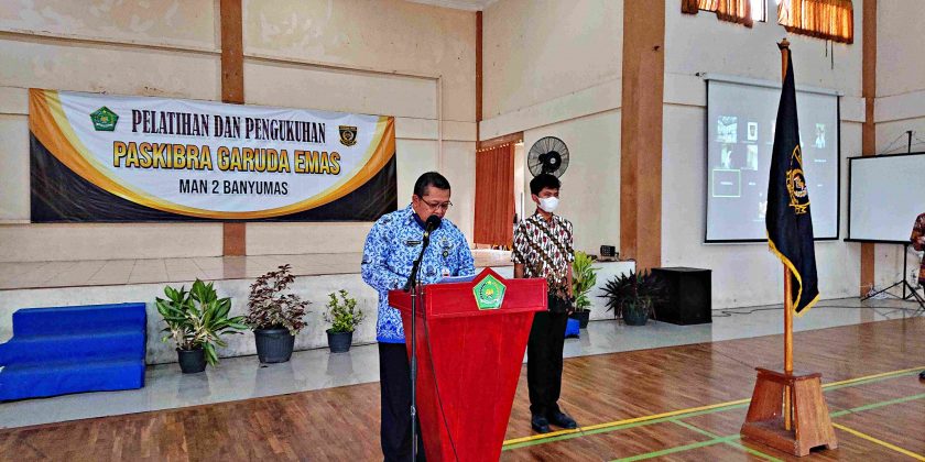 Kegiatan Pelatihan dan Pengukuhan Paskibra Garuda Emas MAN 2 Banyumas Tahun 2021 dilaksanakan Secara Virtual Selama 3 Hari