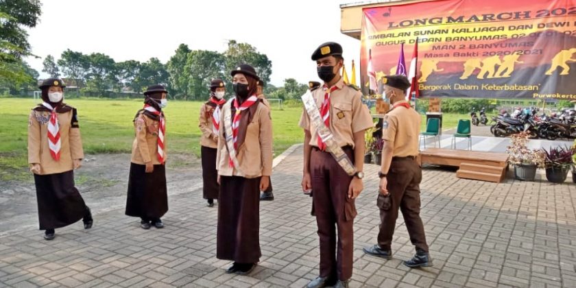 “Bergerak Dalam Keterbatasan” pada Kegiatan Longmarch dan Pelantikan Calon Penegak Bantara ASKDM MAN 2 Banyumas Tahun 2021