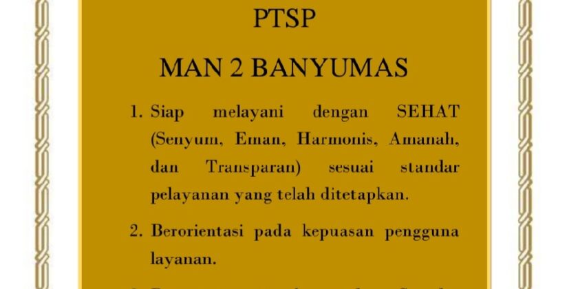 Pelayanan PTSP MAN 2 BANYUMAS